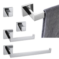 1 x RAW Customer Returns KOKOSIRI 5 Piece Bathroom Accessories Set Polished Stainless Steel Toilet Paper Holder Robe Hook Wall Mount Polished Finish B05A5-CH - RRP €73.99