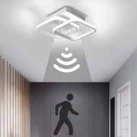 1 x RAW Customer Returns EIDEARAY LED ceiling light with motion detector inside, 22W cool white 6000K ceiling lamp, 24 20 9CM sensor lamp, suitable for hallways, garages, bathrooms, basements, carports, stairwells white  - RRP €28.04