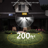 1 x RAW Customer Returns Solar lamps for indoor and outdoor use - LED solar lights with motion detector solar light with 3 adjustable heads, 270 wide angle, waterproof solar wall light with remote control and 16.5ft cable - RRP €26.99