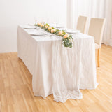 7 x Brand New UIYIHIF Cheesecloth Table Runner 35.4x158.7inch Rustic Gauze Table Runner Romantic Semi Sheer Fabric Tablecloth for Boho Wedding Garden Decoration Birthday Party White 5pcs - RRP €254.03