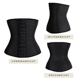 1 x RAW Customer Returns Waist trainer with soft steel rods - sports underbust corset - corset women - corset top - sexy corset - corset - waist cincher - shaper - waist shaper 3 rows of hooks, black beige, L  - RRP €19.66