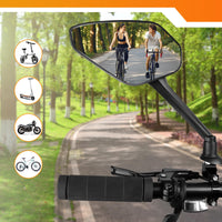 4 x RAW Customer Returns Homieway bicycle mirror 2 pieces, HD bicycle mirror for e-bikes, extra large mirror surface rear view mirror bicycle, impact-resistant real glass bicycle rear view mirror, e-bike mirror for handlebars left right  - RRP €92.72