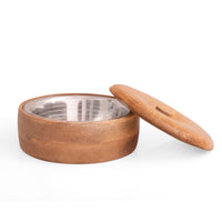 1 x RAW Customer Returns The Great Indian Bazaar Handmade Mexican Tortilla Warmer Basket, Indian Chapati Roti Bread Holder, Box, Hot Pot, Casserole Dish with Lid, Home Kitchen Decor, Natural Brown, 22 x 7 cm - RRP €31.69