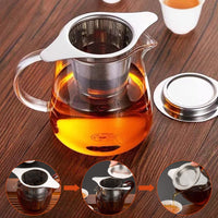 3 x Brand New AIYONG tea strainer for loose tea, tea filter with lid, tea accessories tea strainer with drip tray and double handle, coffee filter stainless steel, reusable hand filter tea strainer for cup pot teapot coffee pot - RRP €61.2