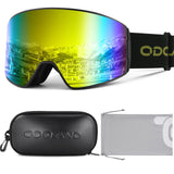 1 x RAW Customer Returns Odoland Ski Goggles Cylindrical Snow Goggles for Men and Women with Ski Goggle Case Anti-Fog UV Protection Unisex Snowboard Goggles Helmet Compatible for Boys and Girls for Skiing Black - RRP €42.29