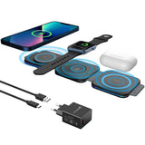 1 x RAW Customer Returns PINRUIGE Foldable Wireless Charger, Mag-Safe 3 in 1 Wireless Charger Inductive Charging Station Compatible with i-Phone 15 14 13 12 11 Pro Max XS XR X 8, iWatch Ultra 8 SE 7 6 5 4 3 2, Air pods Pro - RRP €29.51