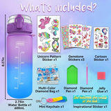 6 x Brand New BETA NOBLE Drinking Bottle Children Unicorn Gifts, Crafts Girls 8 Years 5-6-7-8-9 Years Girls Ideas Gift Drinking Bottle Craft Set Children DIY Water Bottle Craft Diamond Painting Birthday Toy - RRP €96.78