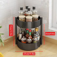 1 x RAW Customer Returns YunNasi Spice Rack Rotatable Turntable Organizer Black Kitchen Rack Made of Carbon Steel Lazy Susan Spice Rack Kitchen Organizer Spice Rack for Spice Jars, Spice Bottle - RRP €25.2