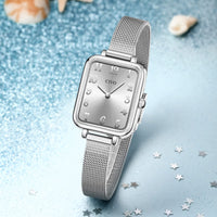 1 x RAW Customer Returns CIVO Women s Watch Silver Waterproof Minimalist Rectangle with Stainless Steel Mesh Bracelet Fashion Dress Elegant Casual Quartz Watch for Women - RRP €31.99