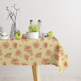 1 x Brand New STARUBY Dirt-repellent PVC table linen, 140 x 160 cm, waterproof wipeable tablecloth, waterproof plastic tablecloth for the kitchen, water-repellent, floral pattern in red - RRP €20.4