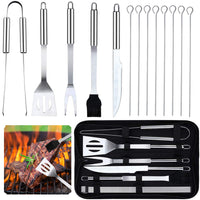 1 x RAW Customer Returns Grill Cutlery Set - 13 Pieces Grill Accessories Grill Tool Grill Set BBQ Grill Accessories Grill Cutlery Stainless Steel Set with Gift Package for Men Gift for Camping Outdoor Picnic Family Garden Party - RRP €20.99