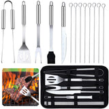 1 x RAW Customer Returns Grill Cutlery Set - 13 Pieces Grill Accessories Grill Tool Grill Set BBQ Grill Accessories Grill Cutlery Stainless Steel Set with Gift Package for Men Gift for Camping Outdoor Picnic Family Garden Party - RRP €20.99