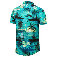 1 x RAW Customer Returns JKLPOLQ Men s Hawaiian Shirt Floral Casual Short Sleeve Summer Shirts Hawaii Beach Print Shirt for Vacation Green 1, XXL  - RRP €24.8