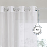 1 x RAW Customer Returns PONY DANCE Curtains Living Room Modern Curtain White Transparent Eyelet Curtain Set of 2 H 220 x W 132 cm Voile Curtains Transparent White Curtains with Embroidery of Leaf Pattern - RRP €33.95