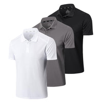 1 x RAW Customer Returns Gaiatiger 3 Pack Polo Shirt Men Short Sleeve Slim Lightweight T-Shirt with Casual Collar Breathable Hygroscopic Polo Shirts for Men Golf Polo Shirts Men 0427 Black Grey White-XL - RRP €43.99