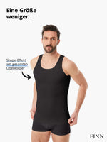 1 x RAW Customer Returns FINN figure-shaping compression undershirt for men - sleeveless shapewear tank top with tummy control effect - body shaper for men made of cotton black XL - RRP €39.31