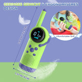 1 x RAW Customer Returns Gift for boy or girl 3 4 5 6 7 8 years, Kearui Walkie Talkie for children, rechargeable, radio for children, outdoor toy with 8 channels, LED flashlight, VOX function for adventure, camping green purple  - RRP €29.99