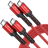 1 x RAW Customer Returns JSAUX 100W USB C to USB C Cable 2 Pack of 3M 3M , 20V 5A QC 4.0 USB PD Cable Type C Fast Charging Compatible with MacBook Pro Air M2, iPad Pro 12.9 iPad Air Mini 6, Samsung Galaxy S23 S22 S21 red - RRP €13.1