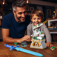 1 x RAW Customer Returns Sillbird Master Sword Construction Kit with Dragon, Hyrule Collection Display Model for Game Fans, Luminous Clamp Building Blocks Master Sword, Ideas Gifts for Children Ages 8 and Up 684 Pieces  - RRP €39.99