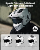 1 x RAW Customer Returns ILM Helmet Motorcycle Motocross Men Women Vintage Retro with Visor ECE Model Z302, White, 2XL - RRP €159.99