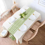 27 x Brand New GEEKEO Table Runner with 6 Pieces Gold Napkin Rings, Gauze Table Runner for Weddings and Communions, Birthday Parties Table Decoration, Boho Style, 90 x 400 cm, Washable, Beige - RRP €615.6