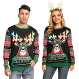 1 x RAW Customer Returns Belovecol Unisex Light Christmas Jumper LED Ugly Pullover Printed Xmas Sweater Pullover Novelty Snowflake Long Sleeve Knitted Jumper Clothing M - RRP €45.62