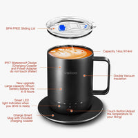 1 x RAW Customer Returns vsitoo Acrylonitrile Butadiene Styrene ABS , S3 Pro Temperature Control Smart Mug with Lid, Coffee Mug Warmer with Cup for Desk Home Office, App Controlled Heated Coffee Mug, Self Heating Coffee Mug, 325 ml - RRP €123.08