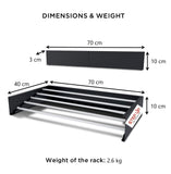 1 x RAW Customer Returns Step Up Clothes Rack - Wall Mounted - Extendable - Foldable Clothes Rack for Indoor or Outdoor Use - Space Saving, Compact Design, 25kg Load Capacity, 6m Cable 70cm - Grey  - RRP €82.99