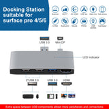 1 x RAW Customer Returns USB Hub Surface Pro 6 5 4 Docking Station Adapter, 6 in 2 Multiport Dock Accessory with USB 3.0, 4K HDMI, SD TF Micro SD Memory Card Reader for Microsoft Surface Pro 4 5 6 - RRP €26.99