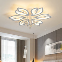 1 x RAW Customer Returns Oninio Dimmable Modern Ceiling Light, 50W LED Flower Ceiling Lamp, White Acrylic Flower Light, 6-Head Chandelier Flush Mount with Remote Control, Ideal for Bedroom Lighting - RRP €119.24