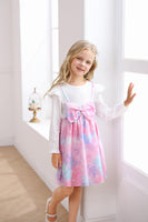 1 x Brand New Refein Toddler Baby Girls Dress Unicorn Star Princess Dress Cotton Ruffle Long Sleeve Bow Party Festive Dress Spring Autumn Clothing Size 90-120 - RRP €27.6