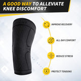 1 x RAW Customer Returns CAMBIVO Meniscus and Ligament Knee Pads 2 Pack, Gym Compression Knee Pads, Volleyball Knee Brace for Patellar, Meniscus Tear, Joint Pain Relief, Basketball, Running, Sports - RRP €16.99