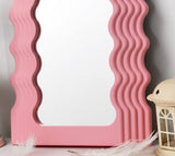 4 x Brand New Funerom Rectangular Aesthetic Mirror with Wavy Edges, 16 x 10 , Pink - RRP €103.48