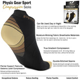 77 x Brand New Physix Gear Sport Running Socks for Men and Women, Best Compression Socks, Ankle Socks for Plantar Fasciitis for Men and Women, 2 Pairs, S M Brown Black - RRP €1663.2