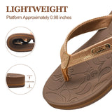 1 x RAW Customer Returns ONCAI Women s Toe Separator Flip Flops Summer Sport Swimming Pool Beach Comfort Beach Platform Sandals Slides With Orthopedic Arch Support Rubber Footbed Brown Size 38 - RRP €20.16