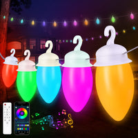 17 x Brand New Kangtaixin Outdoor Chain Light 15 m 20 LED Bulbs - Musical Synchronization Light Outdoor Lights for Garden Gazebo Terrace Outdoor Wire Bulb Chains with Remote Control App Control - RRP €167.11