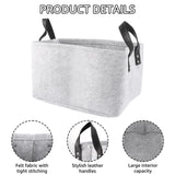 5 x Brand New APACALI 2 pieces felt storage basket, felt basket gray, foldable felt storage box, felt baskets with two soft handles, felt storage basket for clothes, towels, toiletries, books etc. - RRP €79.95