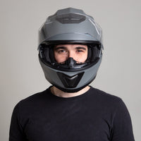 1 x RAW Customer Returns Westt flip-up helmet, motorcycle helmet, full-face helmet, men and women with reinforced chin guard, chopper, moped, scooter, modular helmet, motorcycle with ECE 22.06, grey, XL 61 cm  - RRP €100.84