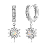 2 x RAW Customer Returns CERSLIMO Hoop Earrings Sliber 925 Earrings Zirconia with Star Opal Pendant Jewelry for Women Girls Sisters Christmas Birthday Gifts - RRP €40.34