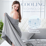 1 x RAW Customer Returns Luxear self-cooling blanket, Arc-Chill Q-Max 0.5 cooling blanket, 2 in 1 double-sided thin summer blanket cotton, cooling blanket for people bedspread baby blanket cuddle blanket, 220 x 200cm gray - RRP €41.28