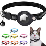 1 x RAW Customer Returns LZXLXS Airtag Cat Collar Breakaway, Reflective Kitten Collar with Apple Air Tag Holder and Bell for Girls Boys Cats, Black - RRP €8.75