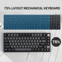 1 x RAW Customer Returns EPOMAKER TH66 Pro 65 Hot Swappable RGB Triple Mode Mechanical Gaming Keyboard, NKRO Keyboard with MDA PBT Keys, Button Control for Mac Win TH66 Pro Black Case, Gateron Pro Yellow  - RRP €94.42