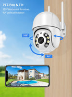 1 x RAW Customer Returns Anksono 2MP surveillance camera outdoor WLAN, 350 90 swivel PTZ outdoor WLAN IP camera surveillance outside, WiFi camera with automatic tracking, night vision in color, 2-way audio, 2 pieces - RRP €69.99