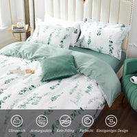 1 x RAW Customer Returns MILDLY bed linen 200x200 cotton satin, 100 long-staple cotton plant pattern bedding, OekoTex certified suitable for allergy sufferers, 1 duvet cover 2 pillowcases 80x80, Simon - RRP €45.97