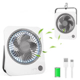 2 x RAW Customer Returns innhom Mini Fan, 2000mAh Rechargeable USB Table Fan Very Quiet, Runs Up to 4-8 Hours and Strong Airflow, 4 Speeds and 180 Battery Small Fan for Office, Library, Travel - RRP €29.98