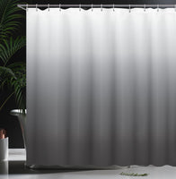 1 x RAW Customer Returns ABAKUHAUS Ombre Shower Curtain, Grayscale Tone Theme Change, Textile Fabric Bathroom Decoration Set with Hooks, 70 x 79 , White Gray - RRP €25.16