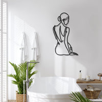 1 x RAW Customer Returns 4 Pieces Metal Wall Art Decor Black Metal Wall Art Single Line Art Drawing Minimalist Abstract Female Woman Modern Wall Sculptures for Hanging Decoration Accents for Bathroom - RRP €29.48