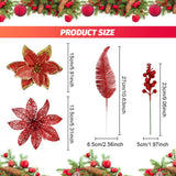 11 x Brand New DURANTEY 12 Pieces Glittering Poinsettias with 6 Berry Stems, 4 Anchovy Leaves Poinsettia Red Artificial Flowers Christmas Christmas Tree Christmas Flowers for Wreaths, Christmas Tree - RRP €100.87