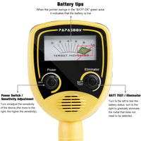 1 x RAW Customer Returns Metal detector set, papasbox multifunctional professional detector with pinpointer, adjustable cable finder 50-78cm for adults and children, LCD display, waterproof metal detector - RRP €45.36