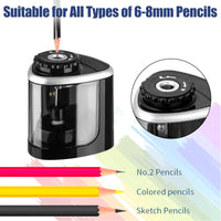 4 x RAW Customer Returns Linkstyle Electric Pencil Sharpener, Automatic Pencil Sharpener, Battery Operated for School, Home and Office, Black - RRP €35.96